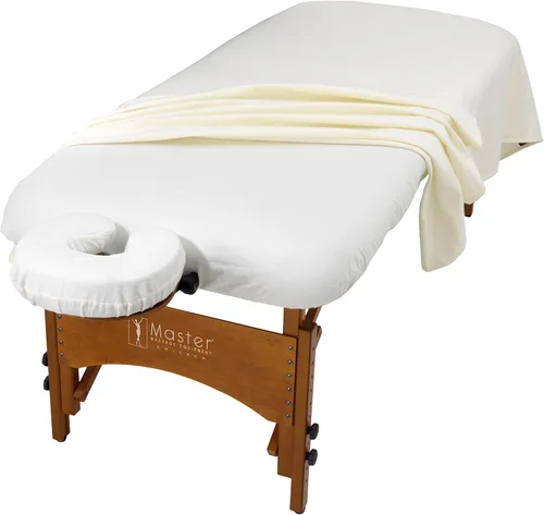 Vista 3 de Master Massage Juego de sábanas de franela de 3 piezas, blanco roto