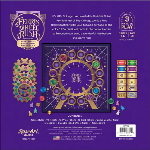 Vista 4 de Juego de mesa Ferris Wheel Rush para niños y adultos a partir de 8 años