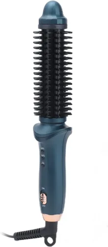 Vista 5 de Rizador termostático para rizar el cabello 2 en 1, cepillo eléctrico portátil para rizar el cabello, kit de alisador de doble propósito, calentador
