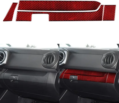 Vista 37 de NVCNX Real Premium Fibra de carbono compatible con Toyota Tacoma 2016-2017 Accesorios Car Dash Bed Interruptor de luz Panel Panel Cubierta