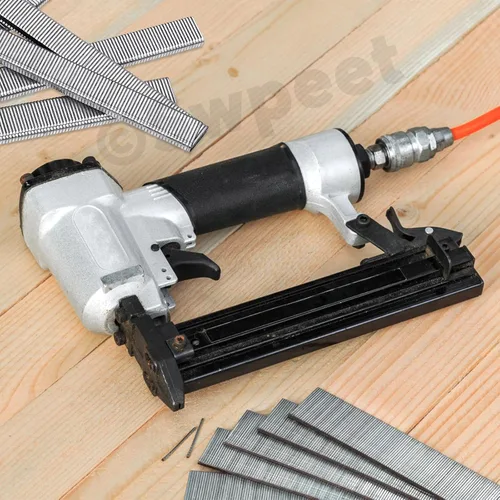 Vista 6 de Swpeet 3625 unidades de 6 tamaños K419 K425 K433 K438 F25 F50 calibre 18 acero galvanizado plateado grapas de corona estrecha aproximadamente 1/4