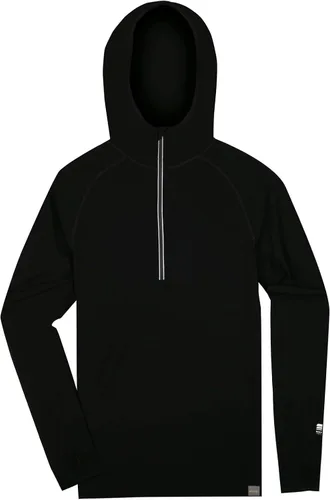 Vista 4 de MERIWOOL Sudadera con capucha para hombre, ligera, de lana merina, manga larga, térmica