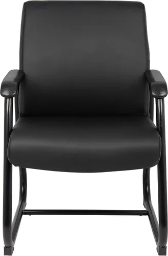 Vista 5 de Boss Office Products Silla de invitados Caressoft resistente en negro, 350 libras (B709)
