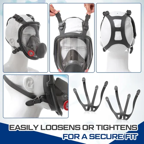 Vista 4 de Jecery 1 Pcs Silicone Head Harness Strap for Full Facepieces 6000 Series Respiratory Protection, Compatible with 6000 Series 6700, 6800, 6900 Head