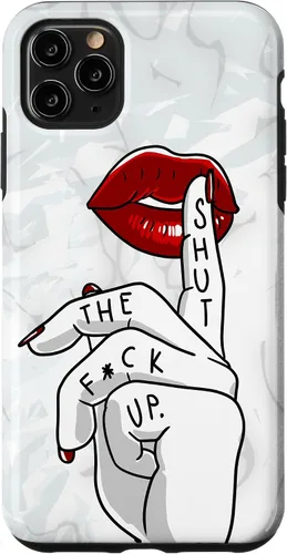Vista 13 de STFU - Funda de regalo para iPhone 17 con texto en inglés "Lips Cool Swear Words Cussin Saying Women Bad Girs