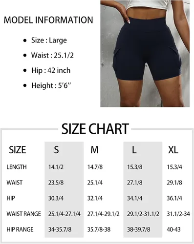 Vista 6 de COMFY ONE High Waist Workout Shorts for Women Tummy Control Short for Biker Yoga Running with Pockets