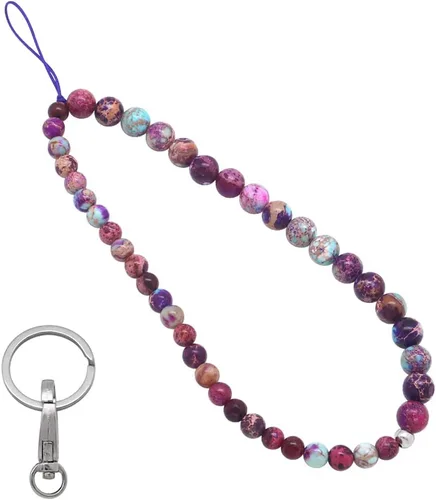 Vista 16 de C&L Accessories - Colgante con cuentas para teléfono celular, correa de muñeca, piedra preciosa natural hecha a mano