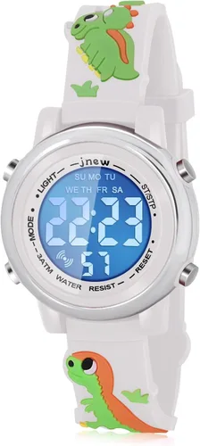 Vista 20 de Viposoon Relojes para niños con alarma impermeable, regalos de dinosaurios para niños y niñas de 3 a 10 años Verde militar