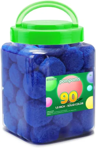 Vista 25 de Eppingwin - 2000 pompones negros, pompones suaves de 1 cm para manualidades, 0.4 pulgadas para proyectos de bricolaje de arte y manualidades (negro)