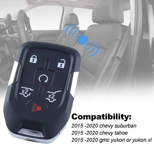 Vista 2 de Reemplazo autoprogramable para llavero inteligente de proximidad para Chevy Suburban Tahoe GMC Yukon 2015, 2016, 2017, 2018, 2019, 2020, Chevy