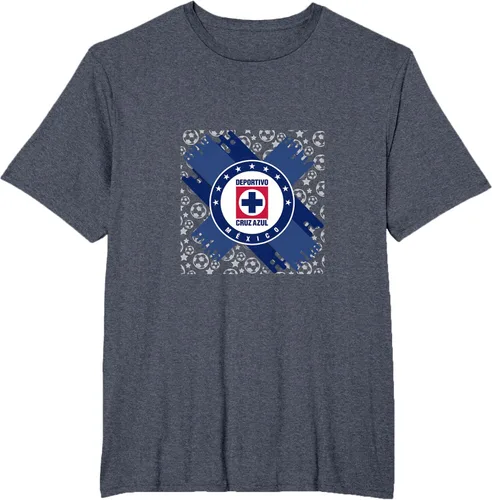 Vista 44 de Camiseta con logotipo de CAZ, Azul / Patchwork, S