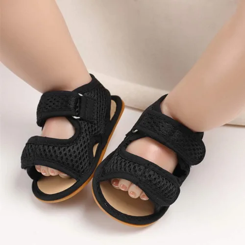Vista 3 de RVROVIC Sandalias de primera calidad para bebés, niños y niñas, suela de goma antideslizante suave, zapatos de verano al aire libre para niños