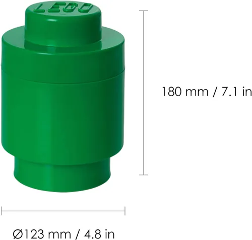 Vista 3 de LEGO Caja de almacenamiento Brick 1 Redondo Verde Oscuro