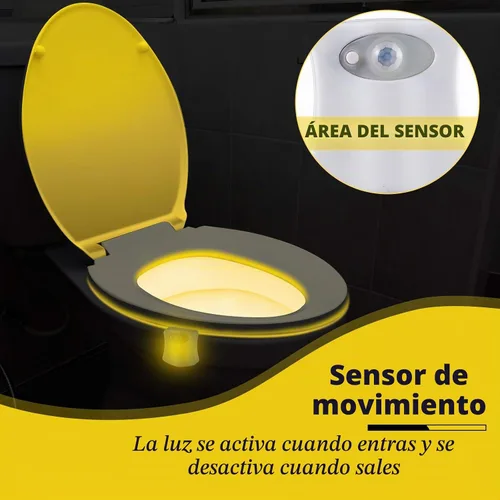 Vista 5 de Honoson 6 piezas de luz nocturna para inodoro, lámpara con sensor activado por movimiento, 16 colores cambiantes, LED en el interior de la taza