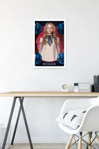 Vista 6 de Trends International M3gan - Póster de pared de collage, 14.72 x 22.37 pulgadas, versión enmarcada en blanco