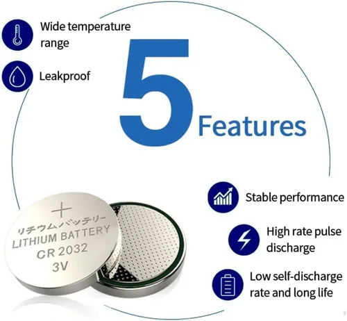 Vista 2 de Cotchear CR2032 Lithium Batteries, 5Pack 2032 Battery 3V Lithium Battery BR2032 DL2032 ECR2032 CR 2032 for Car Remote Controls,Watch,Toys