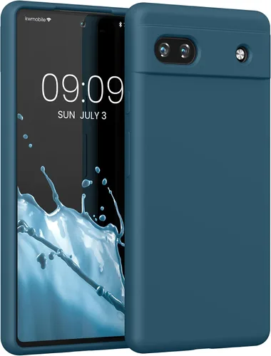 Vista 37 de kwmobile Funda Compatible con Google Pixel 6 Pro - Funda de teléfono de silicona TPU con acabado suave - Azul Arrecife