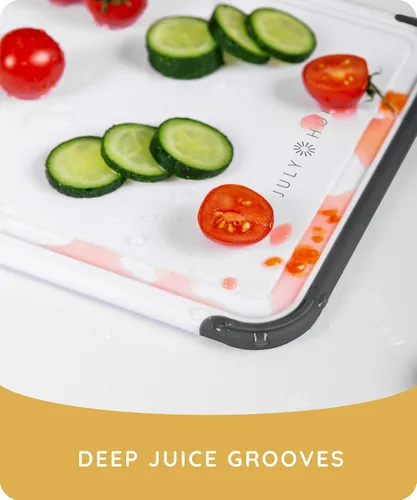 Vista 7 de Serveware Accessories Tablas de cortar para cocina, tabla de cortar de plástico, tabla de cortar apta para lavavajillas con ranuras para jugos