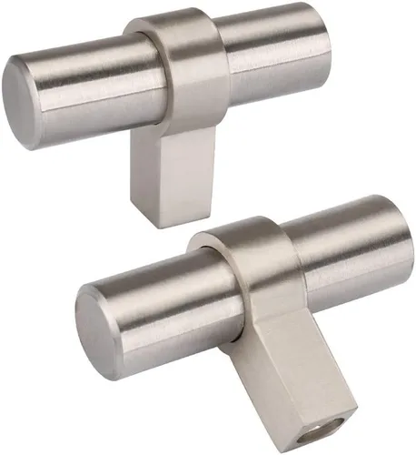 Vista 7 de Homdiy - Manijas de níquel cepillado HDT16SN para alacena de cocina, manijas y pomos para cajón, manijas cuadradas para alacena y cajones