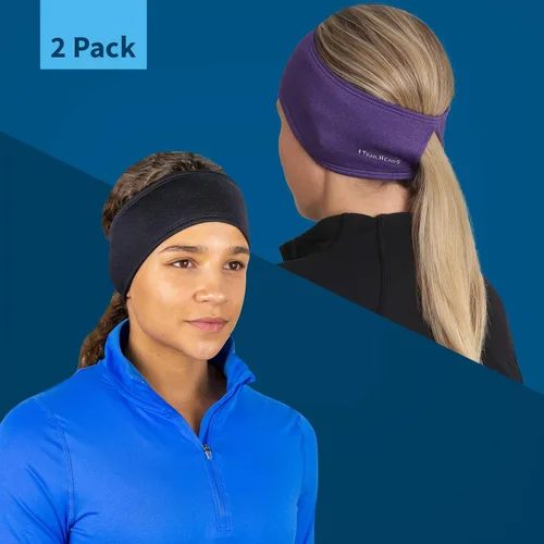 Vista 10 de TrailHeads - Diadema para mujer, diseño de cola de caballo, con banda para la oreja que absorbe la humedad, ideal para correr