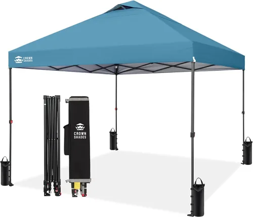 Vista 16 de CROWN SHADES Tienda de campaña desplegable de 10x10, toldo para exteriores Rojo