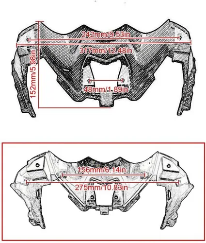 Vista 6 de Carenados de marco cónico profesional para KAWASAKI Z900 2020-2023 sin pintar para motocicleta, parte delantera y superior, carenado, carenado