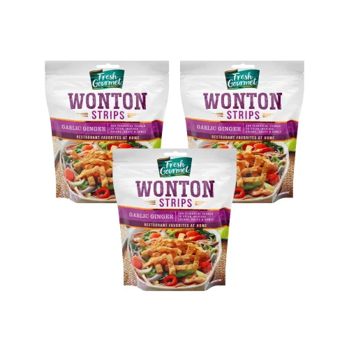 Vista 11 de Fresh Gourmet, Wonton Strip, jengibre ajo, 3.5 onzas