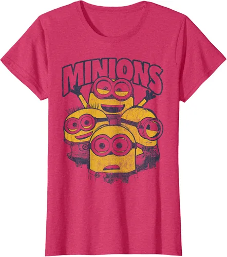 Vista 10 de Despicable Me Minions Vintage Group Graphic Camiseta Gris Oscuro