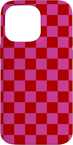 Vista 21 de Red Pink Checkered Checked Pattern Check Design #019 Case for iPhone 17