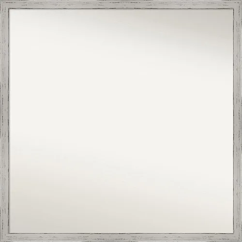 Vista 241 de Amanti Art Espejo de baño blanco para sobre el fregadero, 22 x 45 pulgadas, espejo de tocador rectangular blanco Lucie, marco de madera moderno