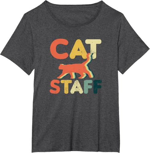 Vista 22 de Cat Servant Design Vintage Retro Staff Gift T-Shirt for Men Women