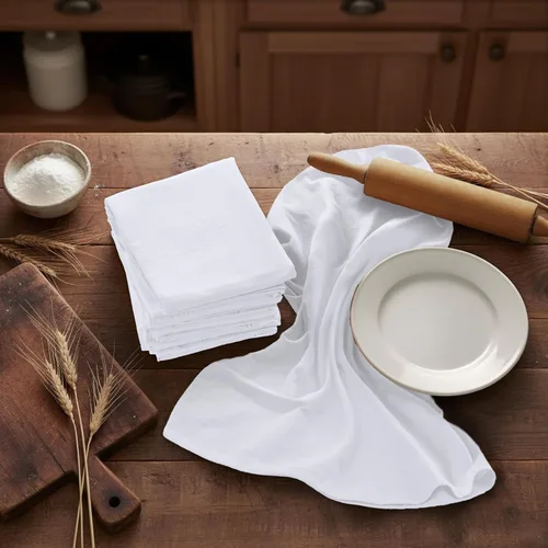 Vista 6 de Utopia Kitchen Paquete de 6 toallas blancas de 28 x 28 pulgadas, 100% algodón para limpiar y secar, paños de cocina altamente absorbentes Blanco