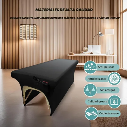 Vista 6 de Funda de Cama de Pestañas Limpiable de Cuero PU para Mesa de Masaje, Funda de Cama de Spa Impermeable y Reutilizable, Libre de Olor y de Alta