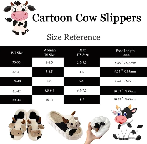 Vista 7 de GULAKY Pantuflas de vaca para mujer, peludas, bonitas, kawaii, súper cálidas, suela suave, antideslizante, ligera