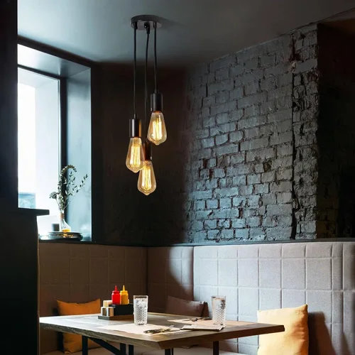 Vista 5 de Edison - Lámpara de techo, lámpara de pared vintage, máximo 2 x 60 W E26 E27 Industrial Retro Loft luz con brazos de iluminación ajustables, mesita