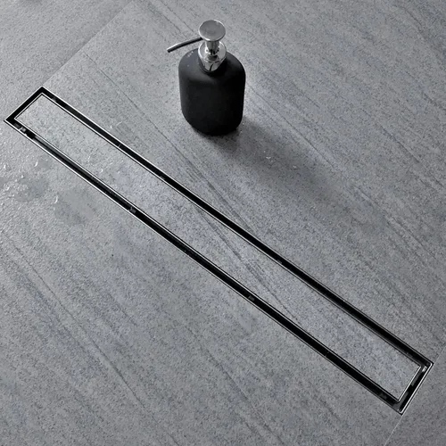 Vista 18 de Neodrain Drenaje de ducha lineal de 18 pulgadas con rejilla de inserción de azulejos, desagüe de suelo de ducha rectangular de acero inoxidable