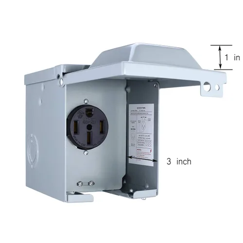 Vista 7 de Miady Caja de toma de corriente para autocaravana de 50 amperios y 125/250 voltios, cerrada, con cerradura, resistente a la intemperie, panel