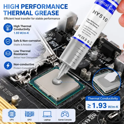 Vista 4 de HY-17.99-0.88 oz Conductividad térmica: > 1.93W/m-k CPU disipador térmico pasta de grasa de silicona compuesto no conductor para PC CPU gpu PS4 0.88