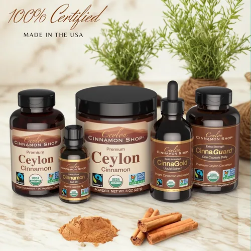 Vista 7 de Ceylon Cinnamon Shop Suplemento orgánico de canela de Ceilán (100% certificado), 90 cápsulas Premium Grade True Cinnamon, Sri Lankan Variety