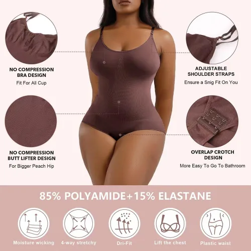 Vista 3 de Body moldeador para mujer con control de abdomen sin costuras