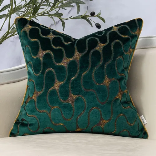 Vista 11 de Yangest Funda de Almohada Decorativa Cuadrada Beige de Terciopelo Ondulado, Funda de Cojín Moderna con Cremallera para Sofá, Sofá de Dos Plazas