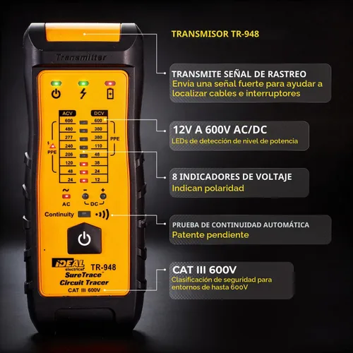 Vista 4 de Ideal eléctrico SureTrace Plus trazador de circuitos, herramienta