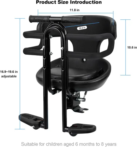 Vista 2 de YouTeMei Kids Bike seat, Kids Front Mounted Bike Seat for Adult Bike