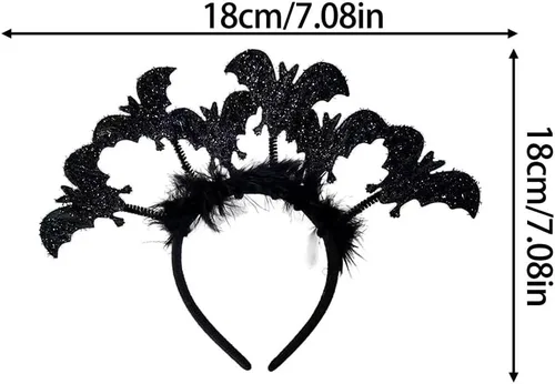 Vista 6 de 3 diademas de murciélago negro de Halloween + 3 diademas de araña, tocado de Halloween, cosplay, fiesta, accesorio para adultos, niños, mujeres