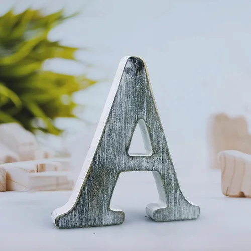 Vista 9 de Letras de madera rústica sin terminar de 4 pulgadas para decoración de pared, letras decorativas de pie en rodajas, decoración de tablero