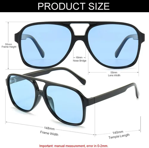 Vista 3 de NIDOVIX Gafas de sol polarizadas clásicas estilo aviador vintage para hombres y mujeres, marco grande, retro, de los años 70