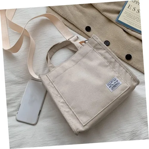 Vista 9 de PACKOVE Bolsas de hombro de paja para mujer, mini bolsa de mano para escuela, lindas bolsas de mano de pana