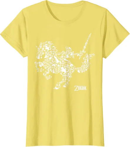 Vista 31 de The Legend of Zelda Camiseta con diseño de símbolos de caballo Azul Marino