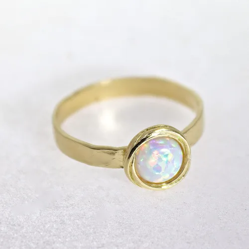 Vista 66 de Anillo de oro de piedras preciosas, anillo de piedra chapada en oro de 14 quilates, anillo de piedra apilable, anillo de oro de piedra pequeña