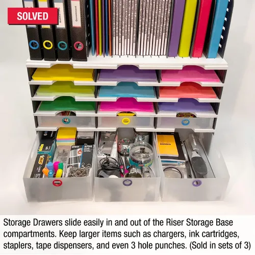 Vista 3 de Ultimate Office TierDrop - Cajones de almacenamiento miden 9 pulgadas de ancho x 12 pulgadas de profundidad x 4 3/4 pulgadas de alto para accesorios
